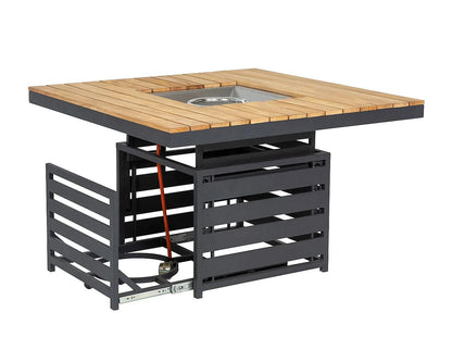 Grade-A Rattan Direct Sequoyah Aluminium & Teak Outdoor Fire Pit Table RRP £949