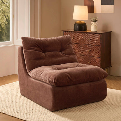 DUS-CC2-04902 Grade-B Dusk Immy Relaxed Accent Chair - Chenille Dark Rust RRP £189.00