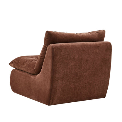 DUS-CC2-02256 Grade-B Dusk Immy Relaxed Accent Chair - Chenille Dark Rust RRP £189