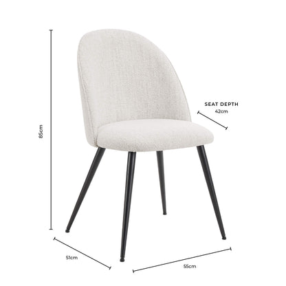 DUS-GOL-05168 Grade-B Dusk Iris Set of 2 Dining Chairs - Natural Stripe RRP £129