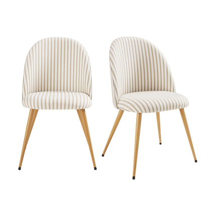DUS-GOL-05168 Grade-B Dusk Iris Set of 2 Dining Chairs - Natural Stripe RRP £129