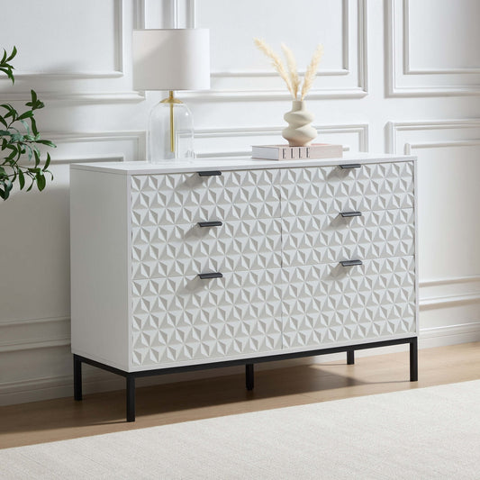 DUS-GOL-02154 Grade-B Dusk Isabella 6 Drawer Chest - White RRP £229