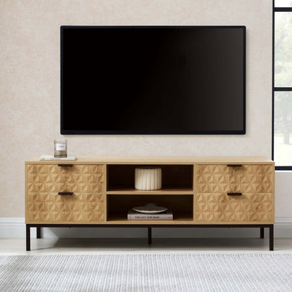 DUS-GOL-00680 Grade-B Dusk Isabella TV Unit - Light Wood RRP £159