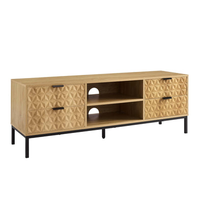 DUS-GOL-00680 Grade-B Dusk Isabella TV Unit - Light Wood RRP £159
