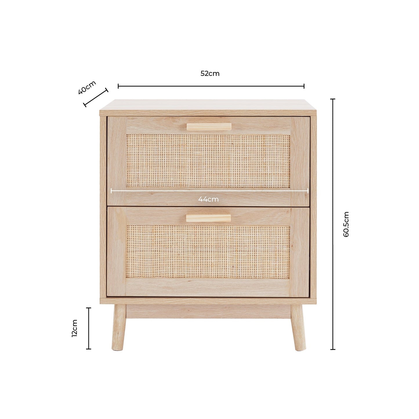DUS-CC2-04373 Grade-B Dusk Isla 2 Drawer Bedside Table - Black RRP £74.00