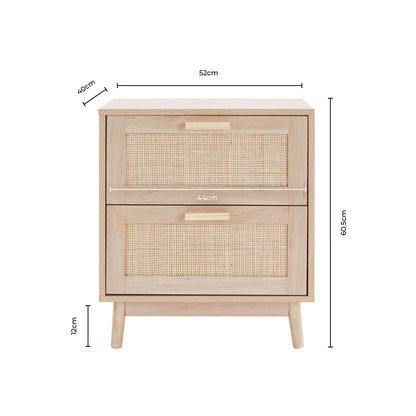 DUS-CC2-04373 Grade-B Dusk Isla 2 Drawer Bedside Table - Black RRP £74.00