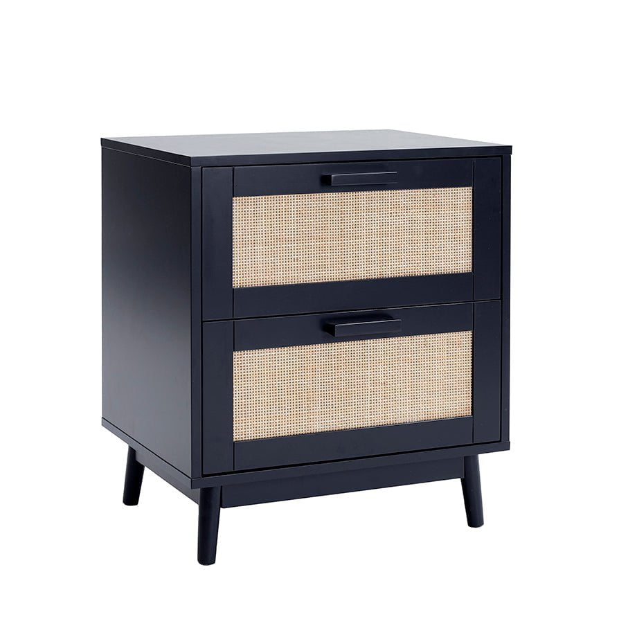 DUS-CC2-04373 Grade-B Dusk Isla 2 Drawer Bedside Table - Black RRP £74.00