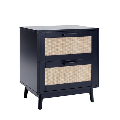 DUS-CC2-04373 Grade-B Dusk Isla 2 Drawer Bedside Table - Black RRP £74.00