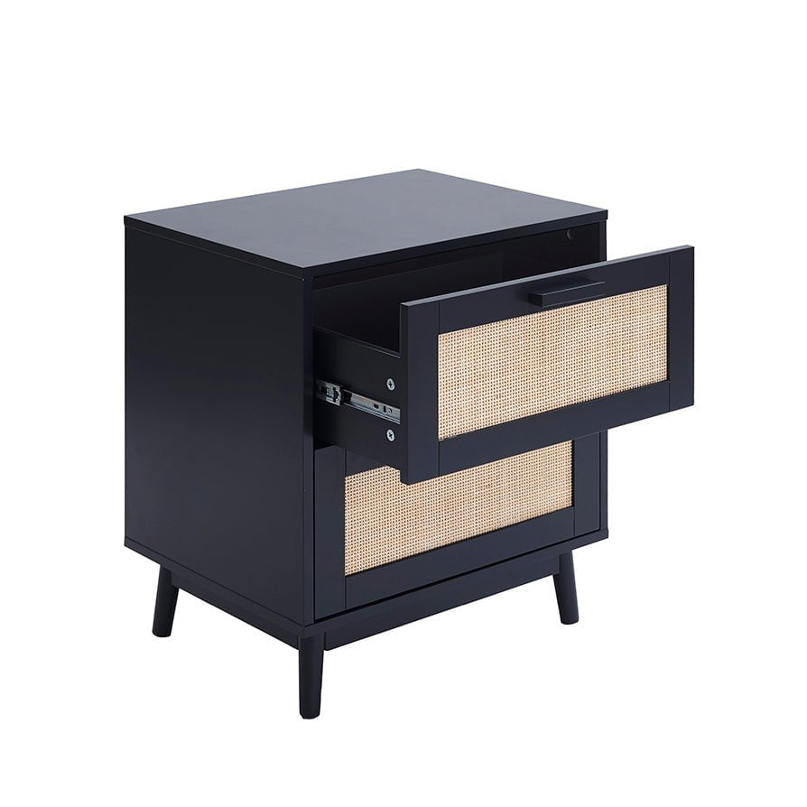 DUS-CC2-04373 Grade-B Dusk Isla 2 Drawer Bedside Table - Black RRP £74.00