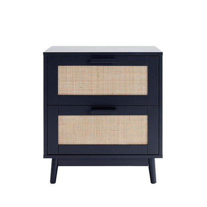 DUS-CC2-04373 Grade-B Dusk Isla 2 Drawer Bedside Table - Black RRP £74.00