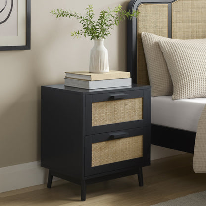 DUS-CC2-04373 Grade-B Dusk Isla 2 Drawer Bedside Table - Black RRP £74.00