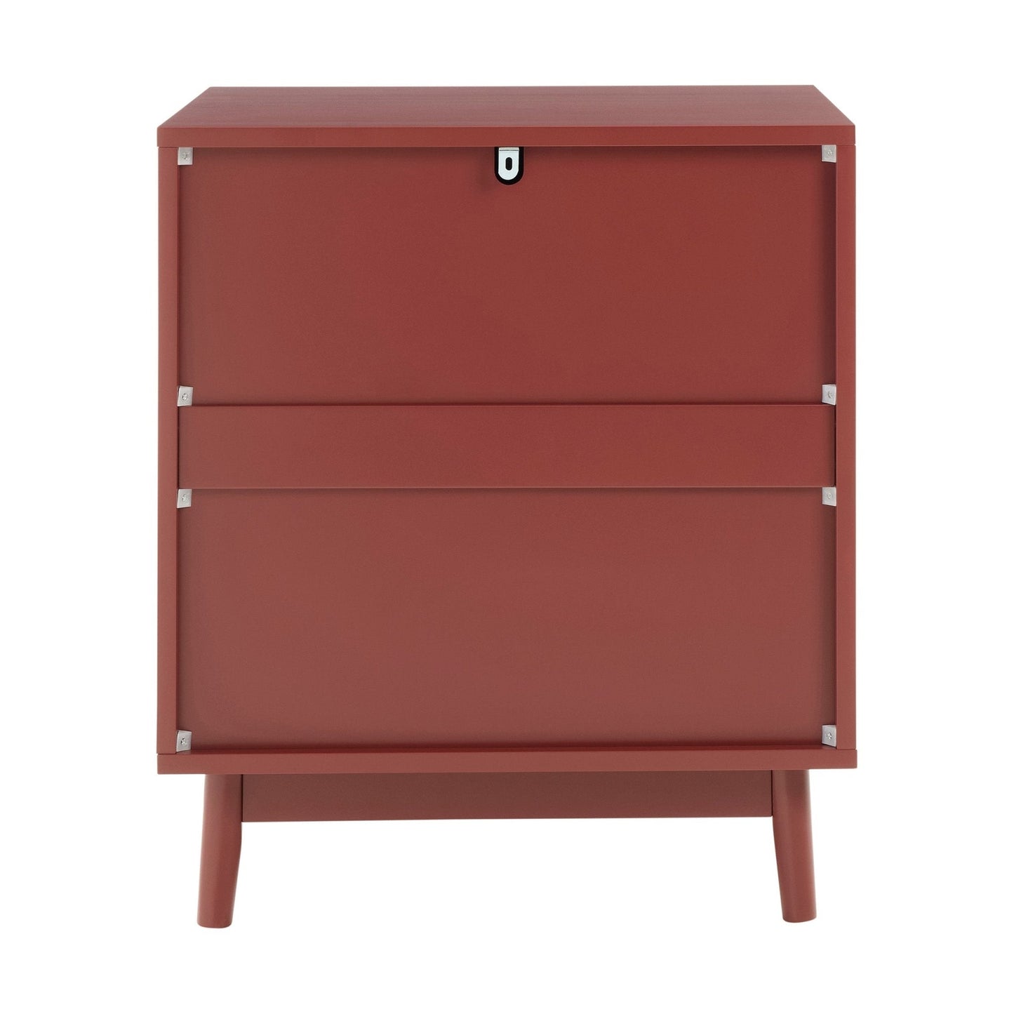 DUS-GOL-05783 Grade-B Dusk Isla 2 Drawer Bedside Table - Burnt Red RRP £79