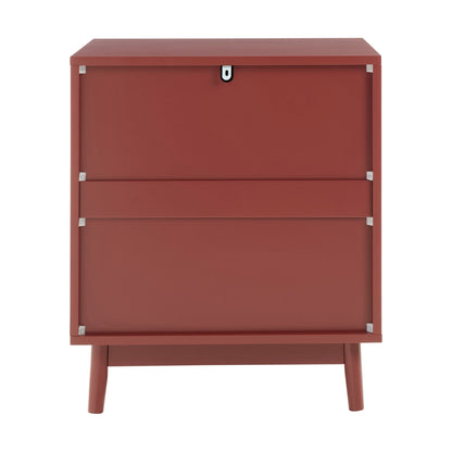 DUS-GOL-05783 Grade-B Dusk Isla 2 Drawer Bedside Table - Burnt Red RRP £79