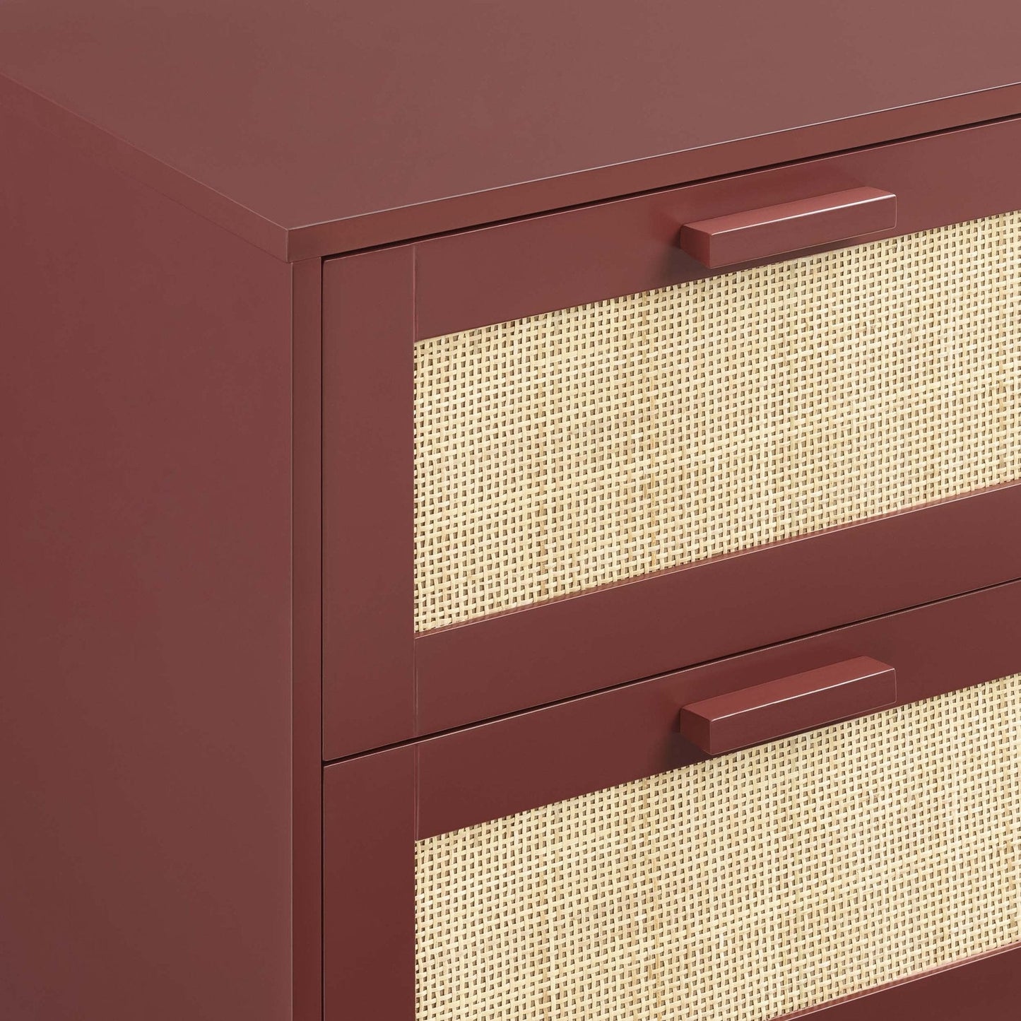 DUS-GOL-05783 Grade-B Dusk Isla 2 Drawer Bedside Table - Burnt Red RRP £79