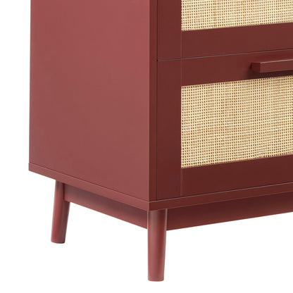DUS-GOL-05783 Grade-B Dusk Isla 2 Drawer Bedside Table - Burnt Red RRP £79
