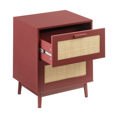 DUS-GOL-05783 Grade-B Dusk Isla 2 Drawer Bedside Table - Burnt Red RRP £79