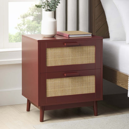 DUS-GOL-05783 Grade-B Dusk Isla 2 Drawer Bedside Table - Burnt Red RRP £79