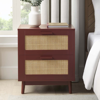 DUS-GOL-05783 Grade-B Dusk Isla 2 Drawer Bedside Table - Burnt Red RRP £79
