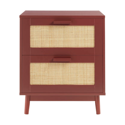 DUS-GOL-05783 Grade-B Dusk Isla 2 Drawer Bedside Table - Burnt Red RRP £79