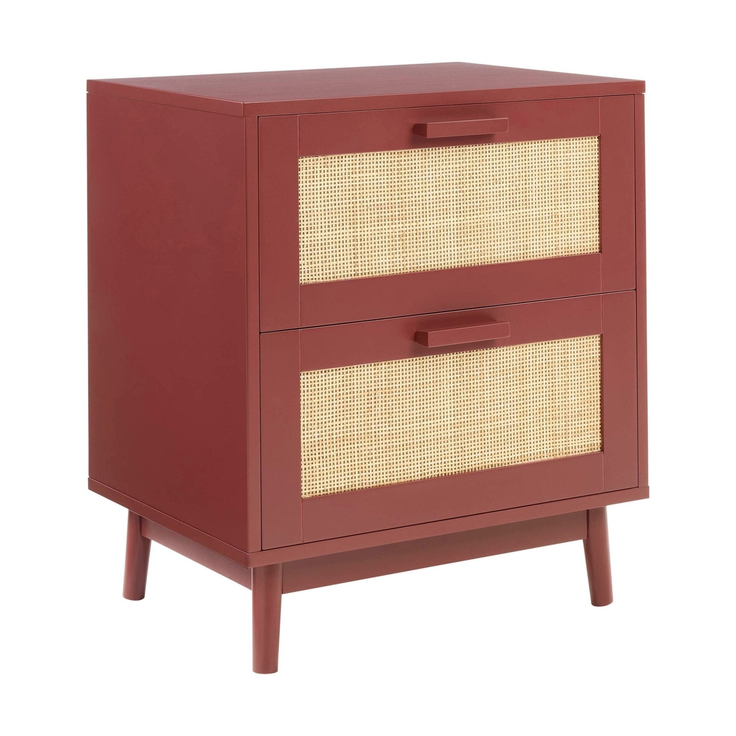 DUS-GOL-05783 Grade-B Dusk Isla 2 Drawer Bedside Table - Burnt Red RRP £79