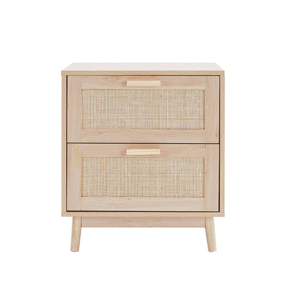 DUS-GOL-05099 Grade-B Dusk Isla 2 Drawer Bedside Table - Natural RRP £170