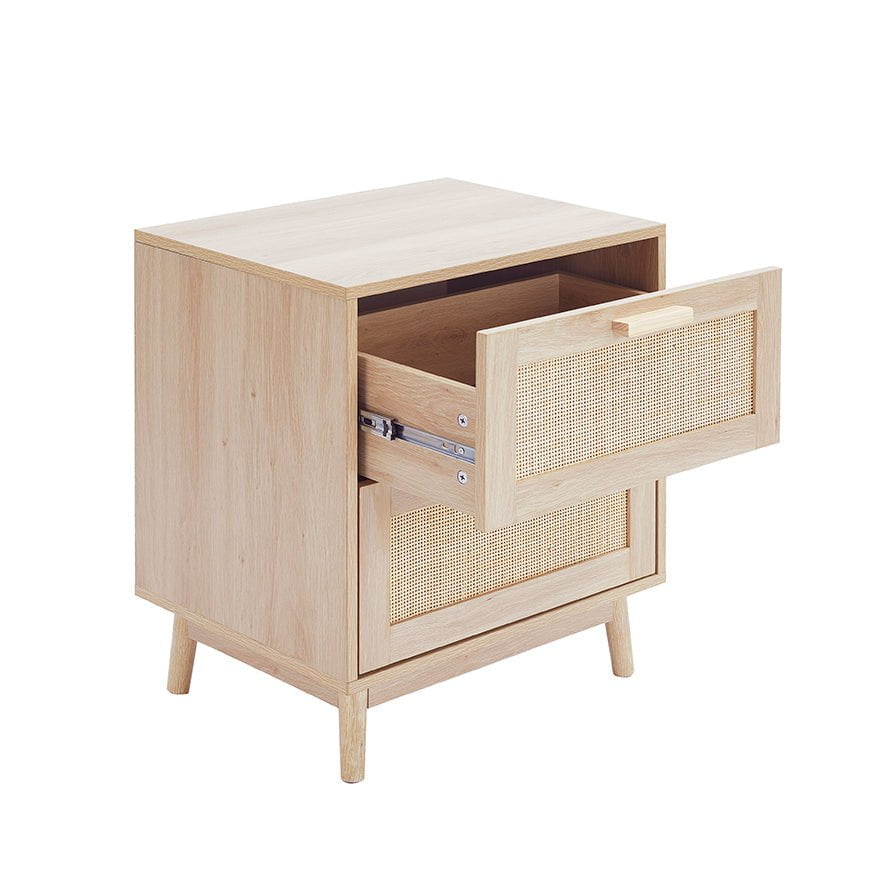 DUS-GOL-05099 Grade-B Dusk Isla 2 Drawer Bedside Table - Natural RRP £170