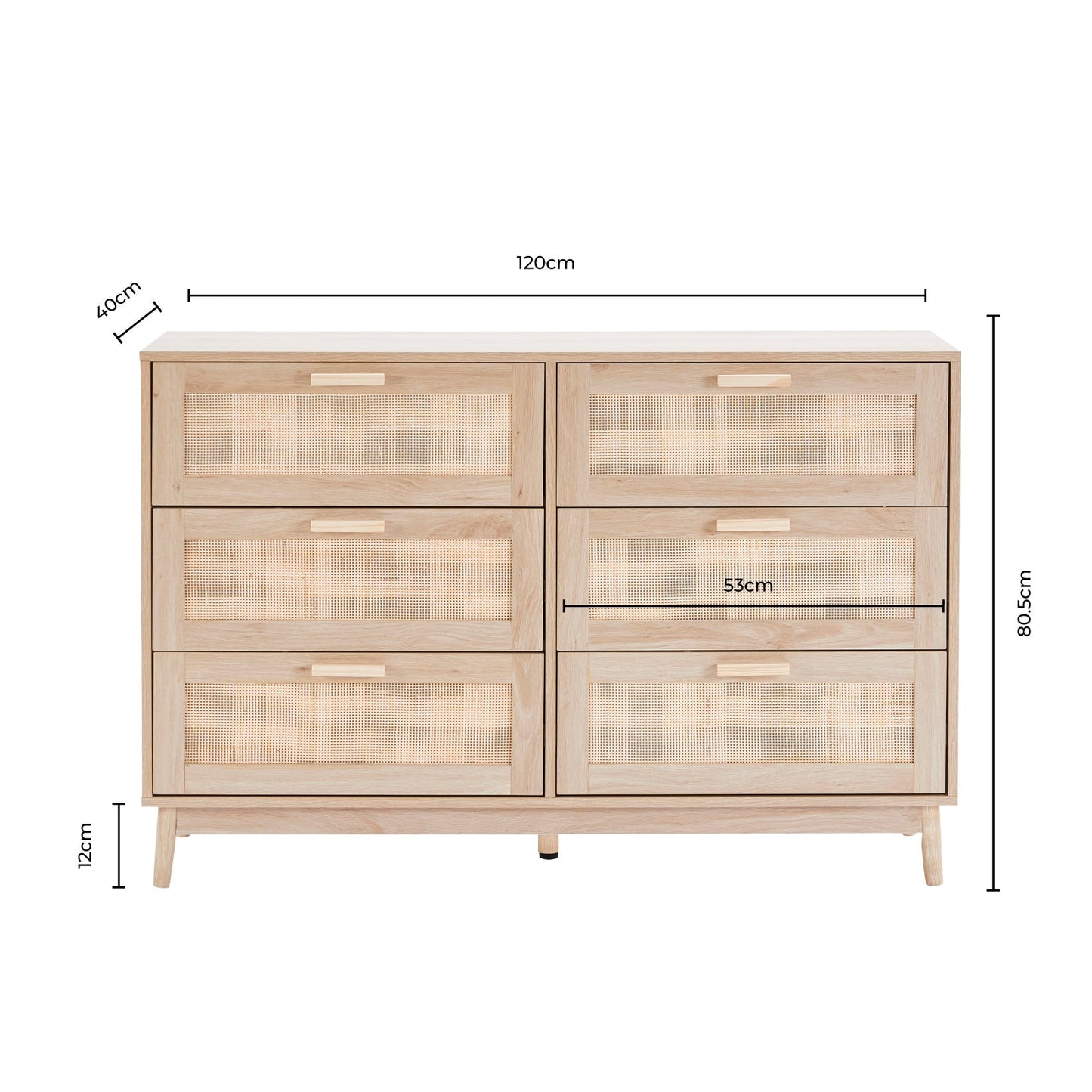 DUS-GOL-07368 Grade-B Dusk Isla 6 Drawer Chest - Cream RRP £202