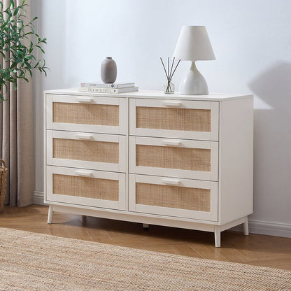 DUS-GOL-07368 Grade-B Dusk Isla 6 Drawer Chest - Cream RRP £202