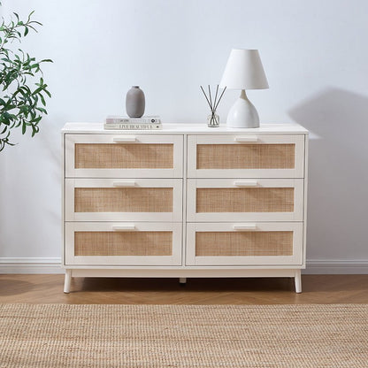 DUS-GOL-07368 Grade-B Dusk Isla 6 Drawer Chest - Cream RRP £202
