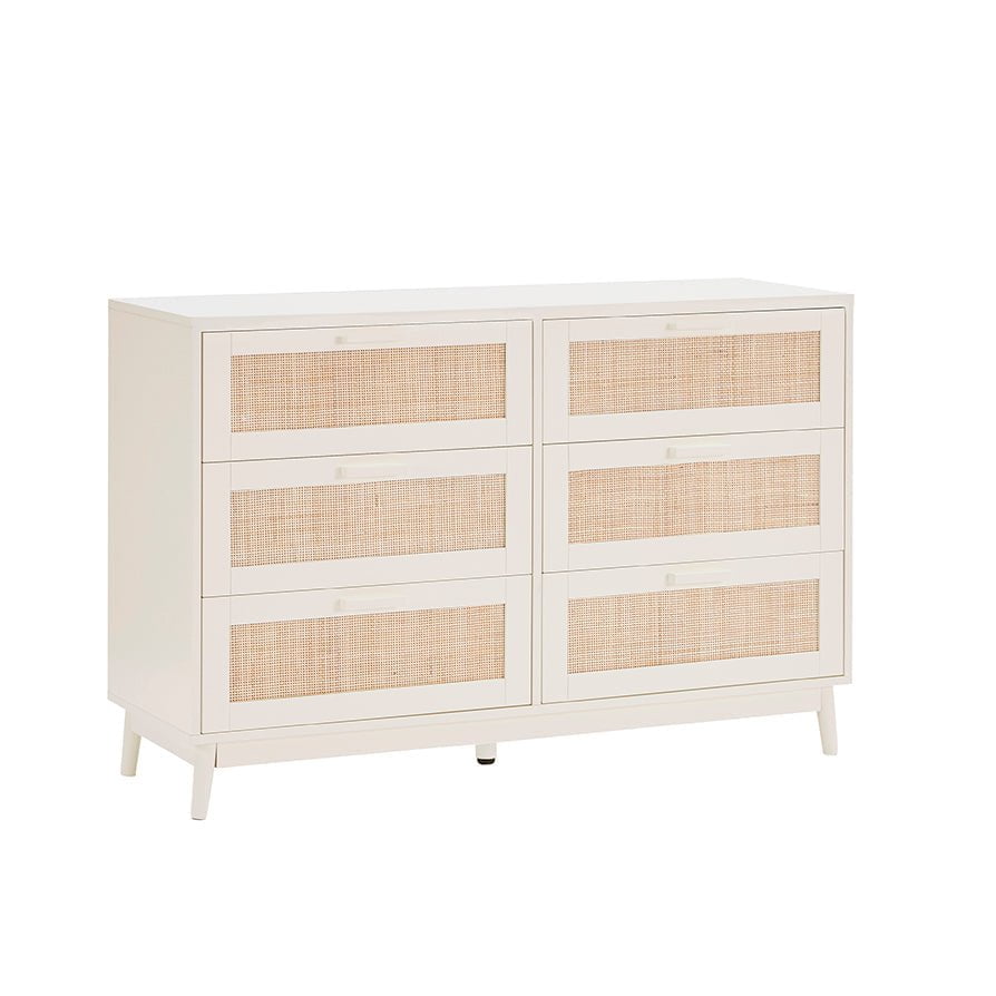 DUS-GOL-07368 Grade-B Dusk Isla 6 Drawer Chest - Cream RRP £202