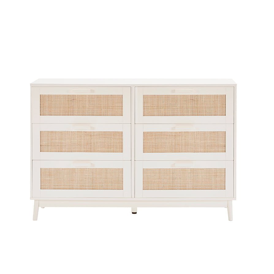 DUS-GOL-07368 Grade-B Dusk Isla 6 Drawer Chest - Cream RRP £202