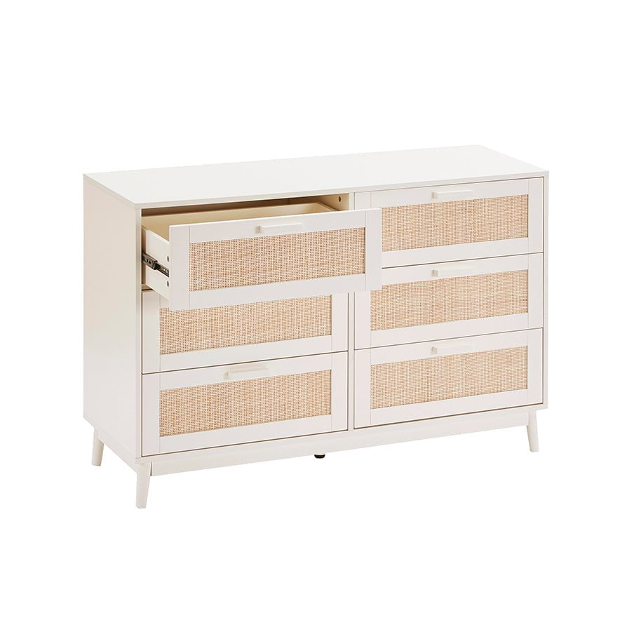 DUS-GOL-07368 Grade-B Dusk Isla 6 Drawer Chest - Cream RRP £202