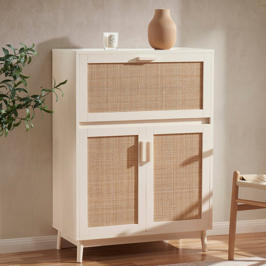 DUS-CC2-03886 Grade-B Dusk Isla Hideaway Desk - Cream RRP £168.00