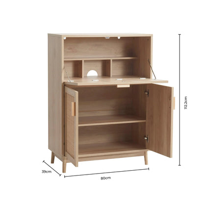 DUS-CC2-03886 Grade-B Dusk Isla Hideaway Desk - Cream RRP £168.00