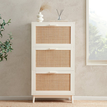 DUS-CC2-03887 Grade-B Dusk Isla Shoe Cabinet - Cream RRP £134.00