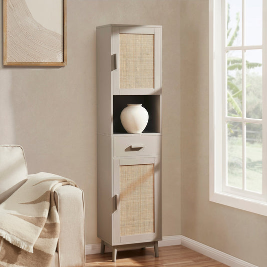 DUS-GOL-03009 Grade-B Dusk Isla Tall Storage Unit - Taupe RRP £152