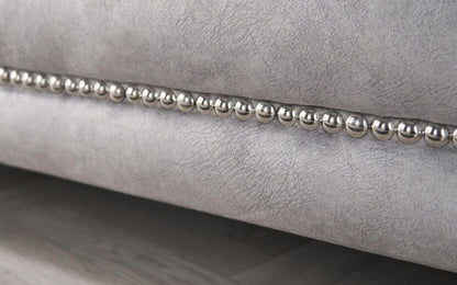 CCG-STO-00485 Grade-B Sovereign Designer Ottoman 8437 Silver Dapple 2 Studs Light Wood RRP £649.00
