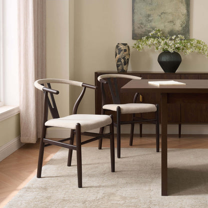 DUS-CC2-02710 Grade-B Dusk Jade Set of 2 Dining Chairs - Chenille Oatmeal RRP £219.00