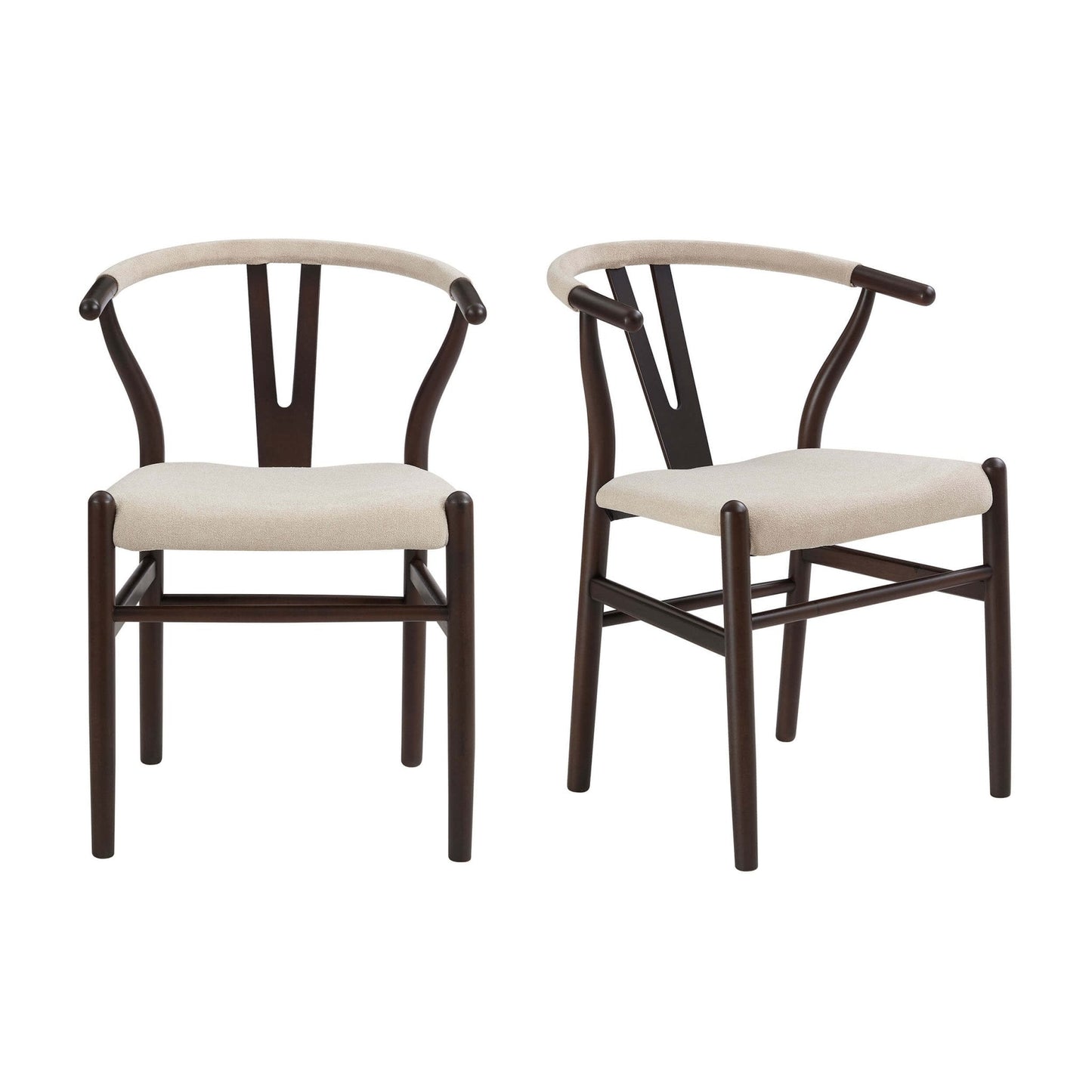 DUS-CC2-02710 Grade-B Dusk Jade Set of 2 Dining Chairs - Chenille Oatmeal RRP £219.00