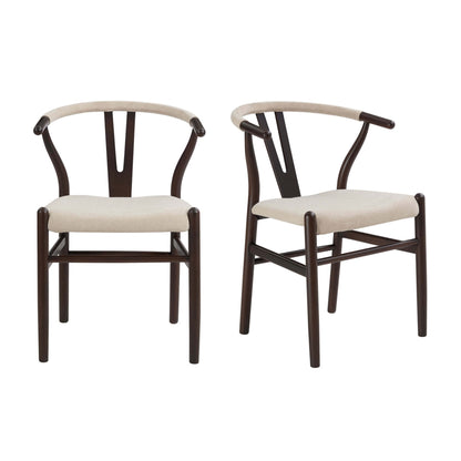 DUS-CC2-02710 Grade-B Dusk Jade Set of 2 Dining Chairs - Chenille Oatmeal RRP £219.00