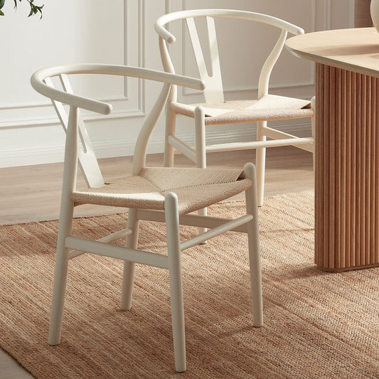DUS-CC2-02867 Grade-B Dusk Jade Set Of 2 Dining Chairs - Light Beige/Natural RRP £219.00