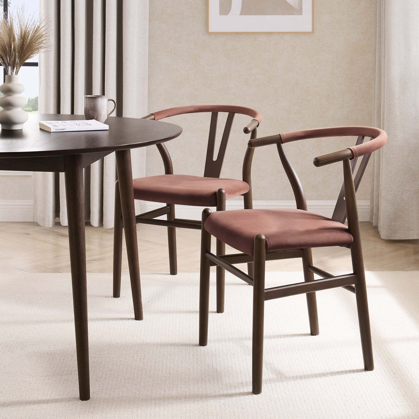 DUS-GOL-06560 Grade-B Dusk Jade Set of 2 Dining Chairs - Mauve RRP £197