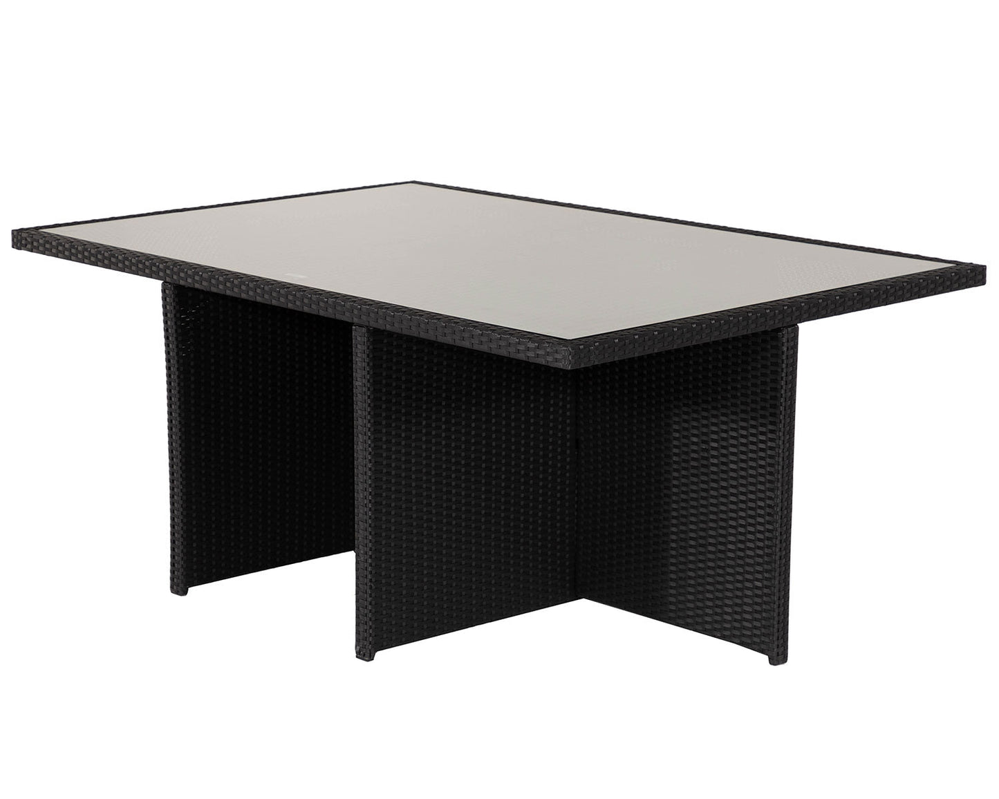 Grade-A Rattan Direct Barcelona 6 Seater Cube Set in Black and Vanilla RRP £1459