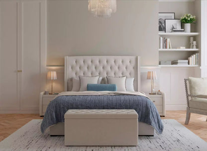 DRE-BED-00141 Grade-C1 Dreams Deacon Super King Ottoman Bed Natural RRP £1099.00