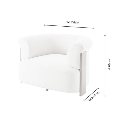 DUS-CC2-04579 Grade-B Dusk Jemima Accent Chair - Sand Boucle RRP £299.00
