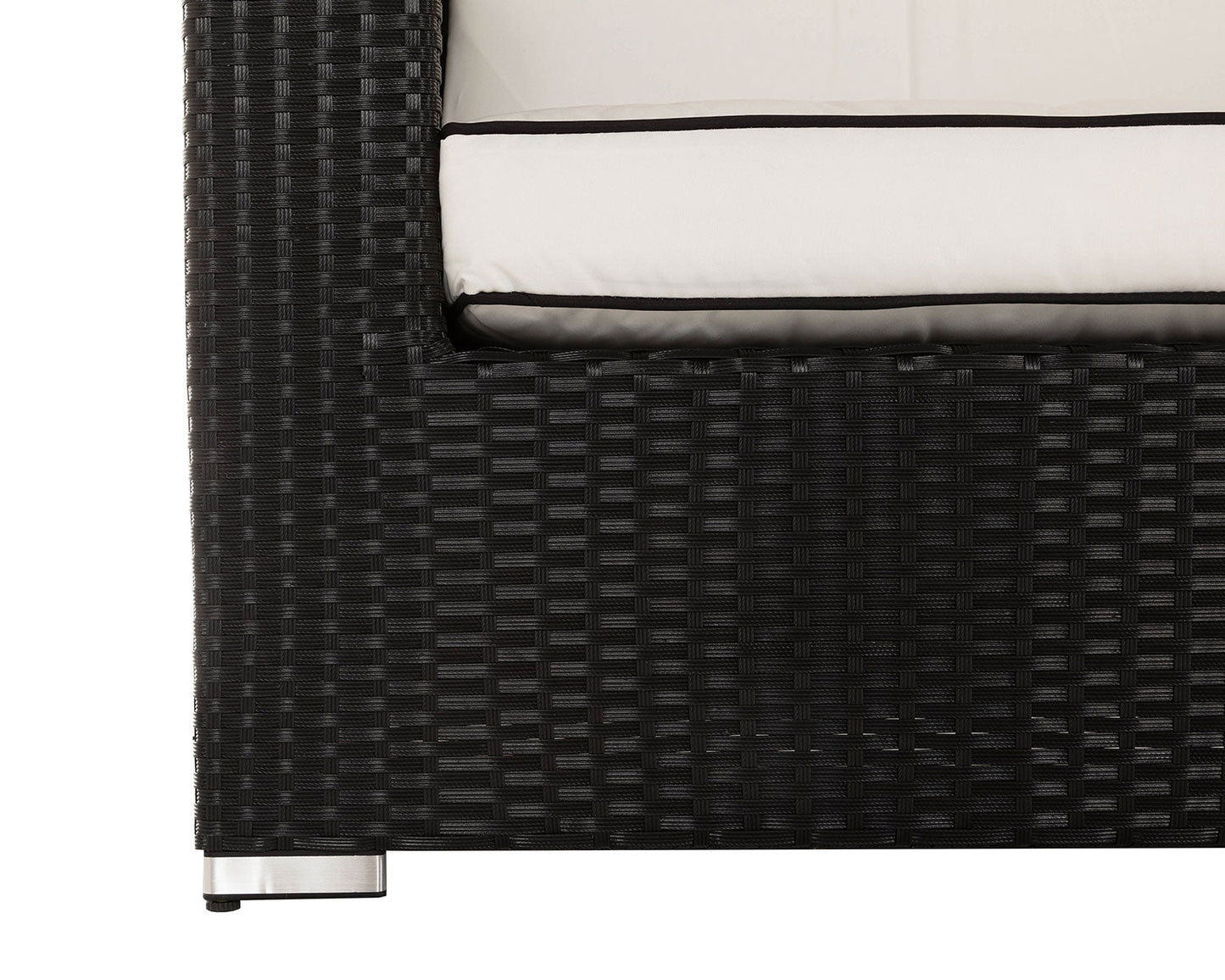 Grade-A Rattan Direct Ascot Black & Vanilla Outdoor Garden Armchair RRP £249