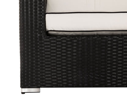 Grade-A Rattan Direct Ascot Black & Vanilla Outdoor Garden Armchair RRP £249