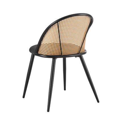 DUS-GOL-00762 Grade-B Dusk Phoebe Set Of 2 Dining Chairs - Charcoal/Black RRP £199