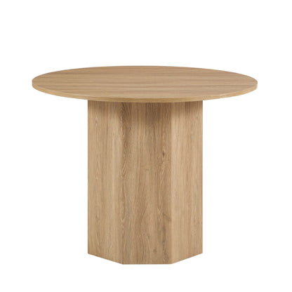DUS-CC2-04282 Grade-B Dusk Juliet Round 4 Seater Dining Table Natural Wood - Box 1 RRP £259.00