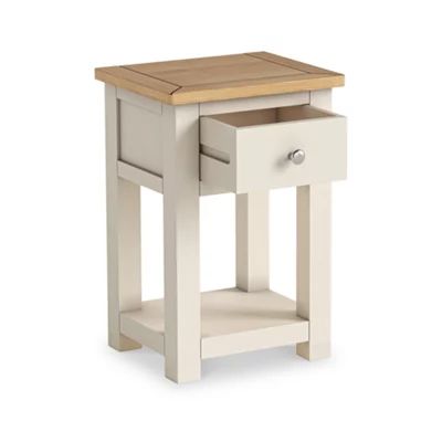 ROS-OUT-00496 Grade-C1 Roseland Furniture Duchy Cream & Oak 1 Drawer Bedside Table RRP £95.95